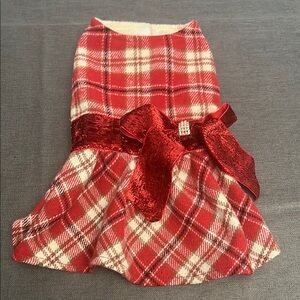 Red Plaid Women's Skirt with Bow